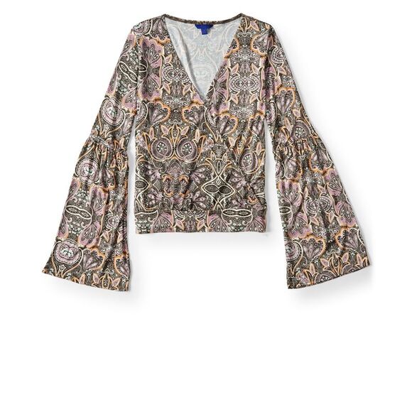 Aeropostale Womens Surplice Pullover Blouse, Multicoloured, NWT - Picture 1 of 1